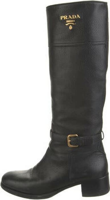 prada boots green leather cover|prada leather riding boots.